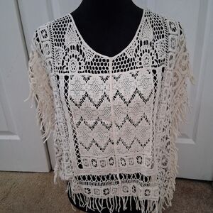 Maurices Cream Crocheted Top        Size XL